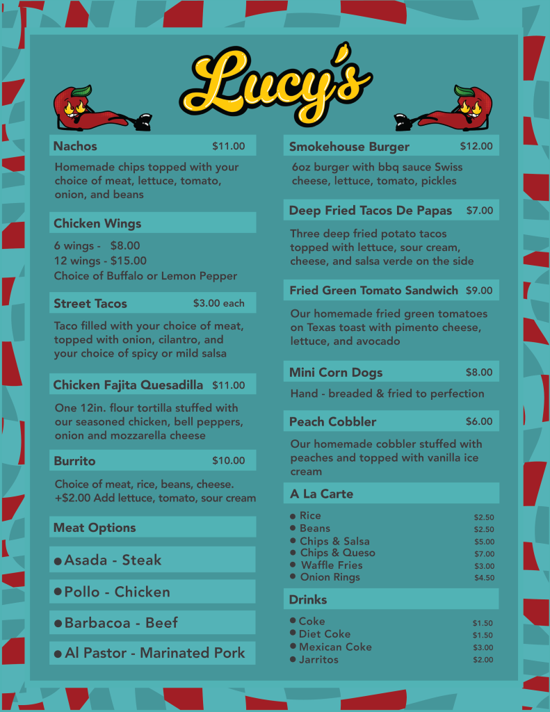 Lucy's Menu